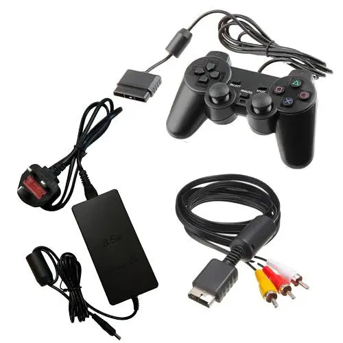 PS2 Wired Controller + Slim Power Supply Adapter + AV Cable For Sony PlayStation 2 - GameBlock